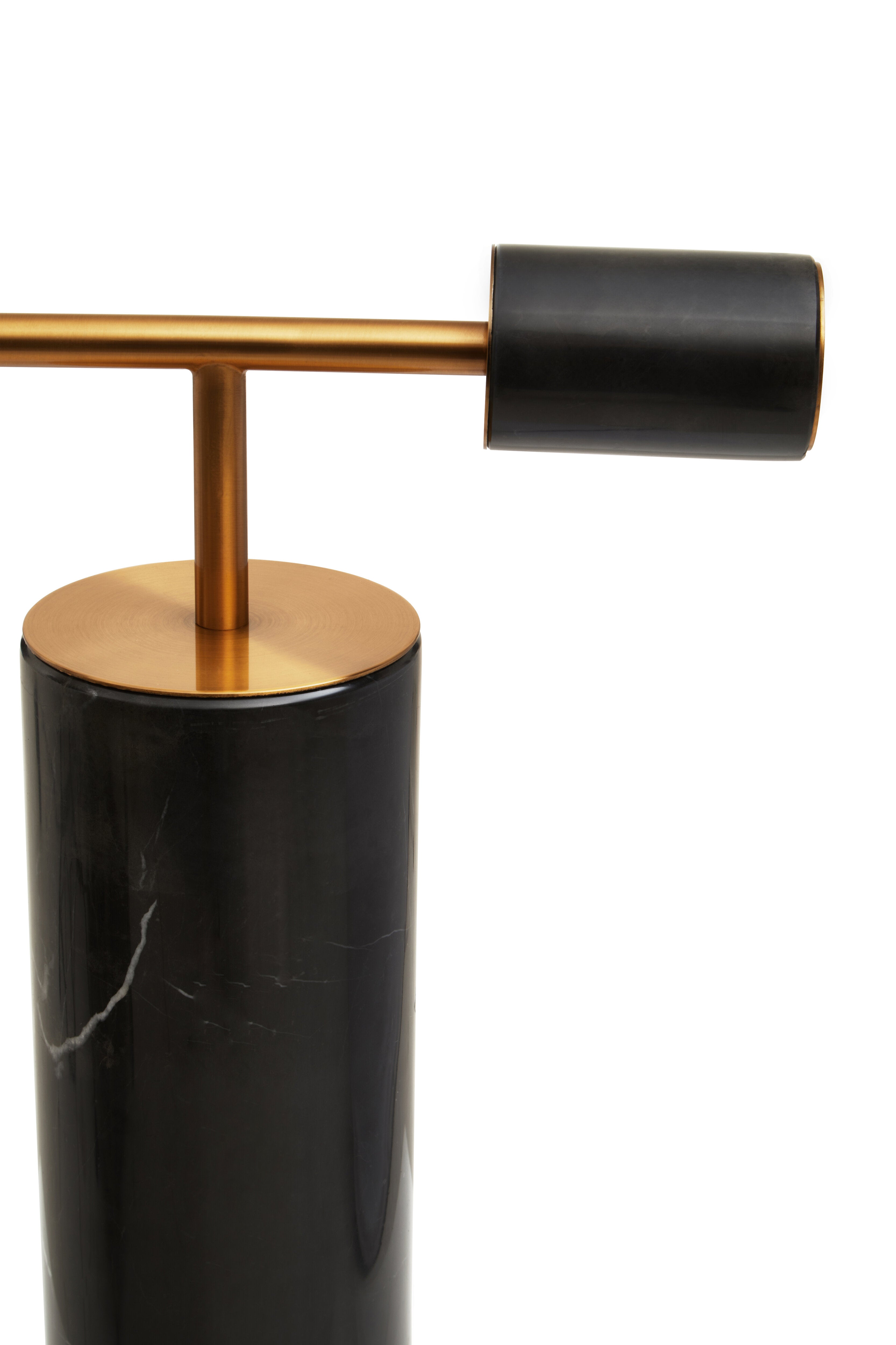 Borello Black Marble & White Glass Orb Table Lamp